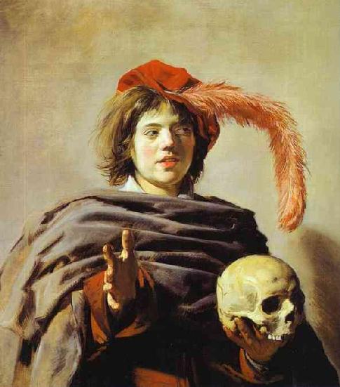 Joven con calavera