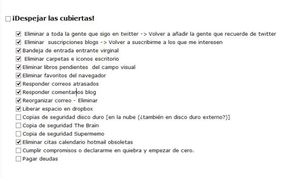 Despejar las cubiertas