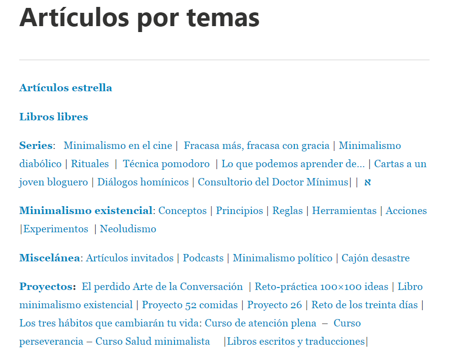 Artículos por temas